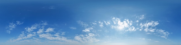 Seamless cloudy blue evening sky hdri panorama 360 degrees angle