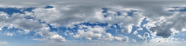 Seamless cloudy blue overcast sky hdri panorama 360 degrees angl