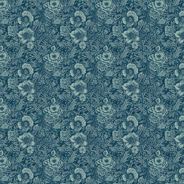 Seamless Floral pattern with a flower on colored background