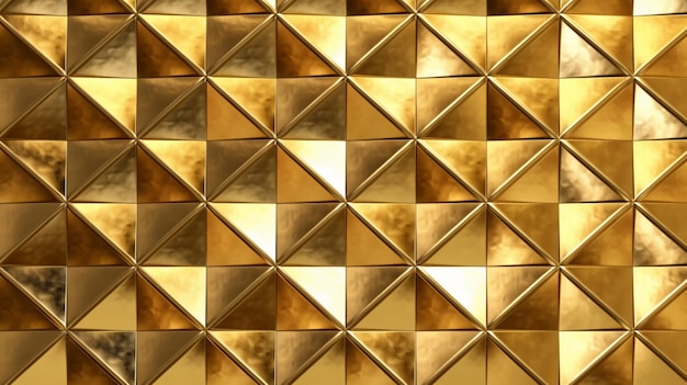 Seamless gold foil geometric diamonds mosaic motifGenerative AI