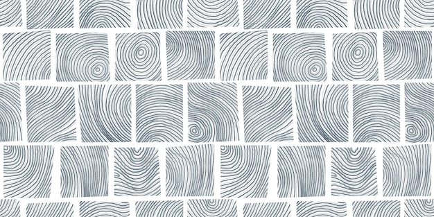 seamless hand drawn pattern with illustration of wooden cross sections isolated on white background