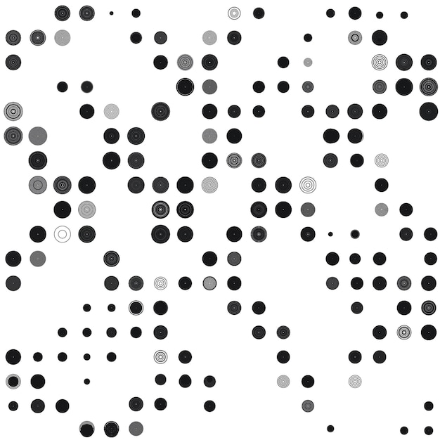 Seamless pattern of black circles on a white background minimalistic abstract pattern