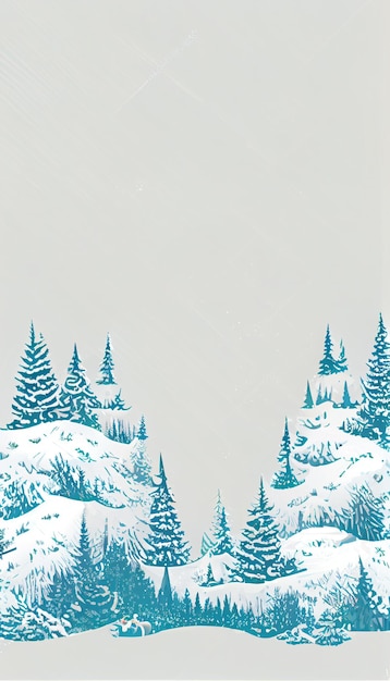 Seamless pattern with foggy spruce forest Fir trees isolated on white background Christmas concept