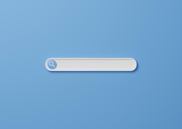 Search bar template for website, 3d render illustration