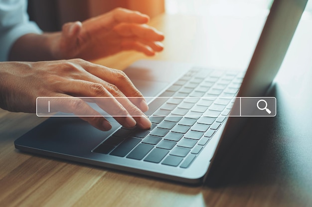 searching browsing internet data information with blank search bar