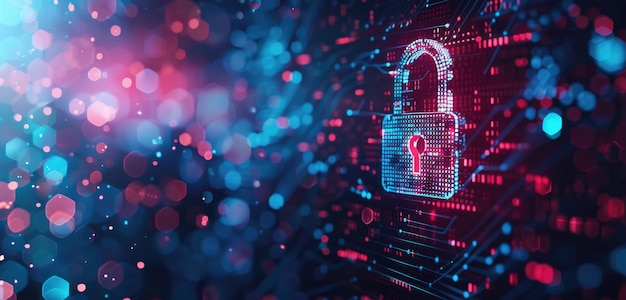 Secure lock displayed on electronic screen