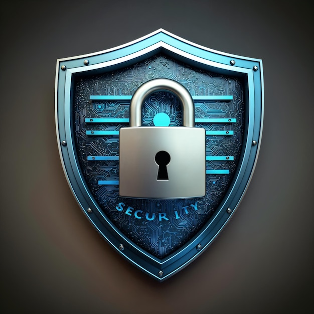 Security Shield with Padlock