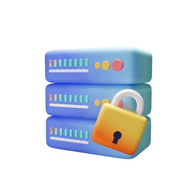 Server Lock 3D Icon