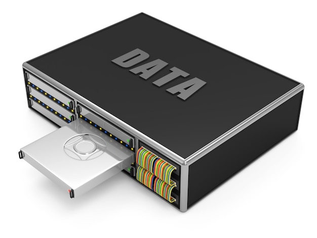 Server Rack isolated on white background