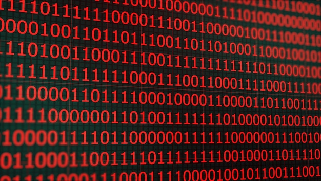 Set of random binary code Digits 0 1 changes randomly Alpha channel transparent background