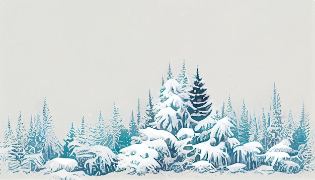 Set of watercolor christmas trees hand drawn on a white background Christmas card