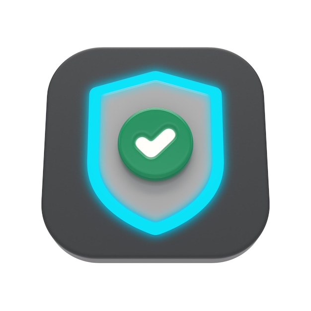 Shield App 3D Illustration