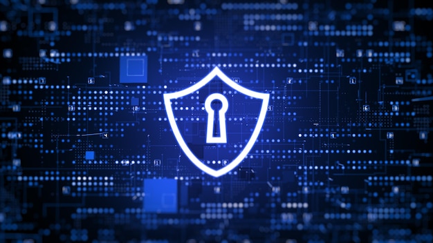 Shield Icon Cyber Security Technology Digital Data Protection Future Background