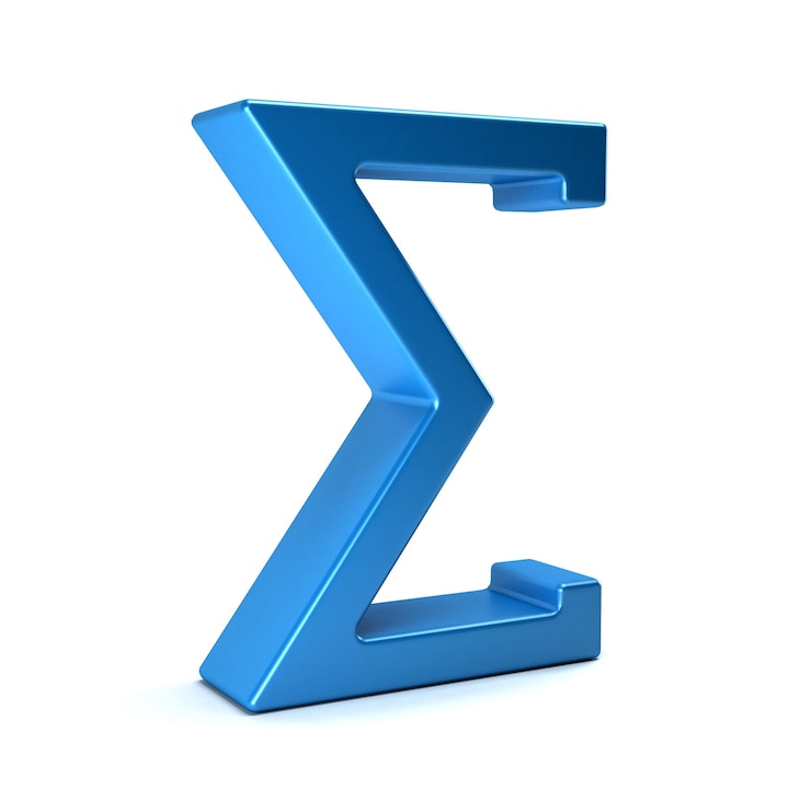 Kuva sigma summation symbol 3d rendering illustration