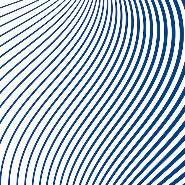Simple curved line stripes in blue on a white background. Geometric representation of stripes
