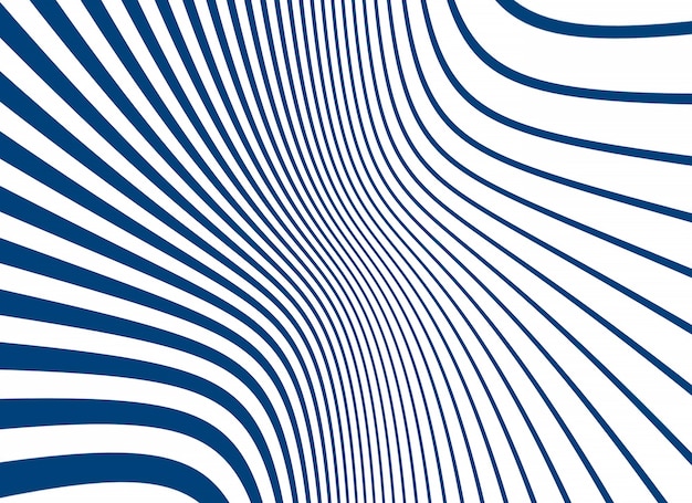 Simple curved line stripes in blue on white