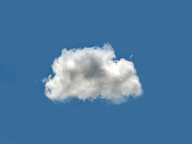 Single white cloud over blue sky background Fluffy cumulus cloud shape photo