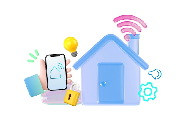 Smart home png collage remix transparent background