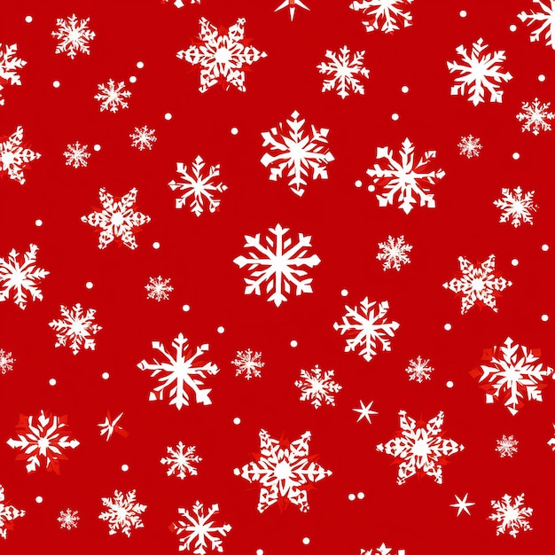 snowflakes on red background pattern