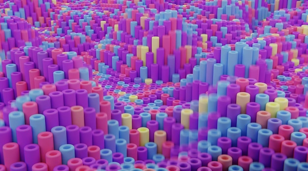 Soft bubblegum colors satisfying minimal pattern 3d render abstract geometric background colorful constructorisometric wallpapermodern trendy style dynamic design element in motion
