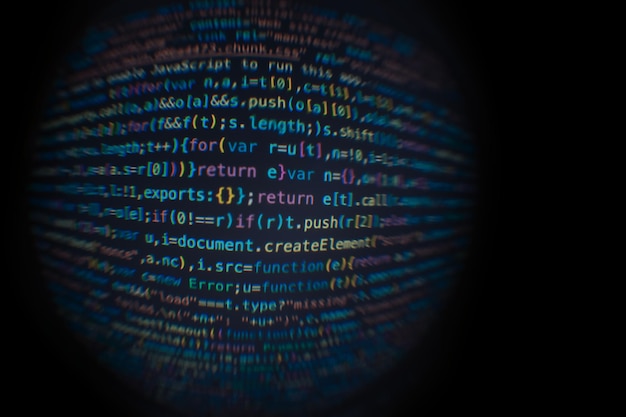 Software developer code Abstract computer script code Software developer code programming screen