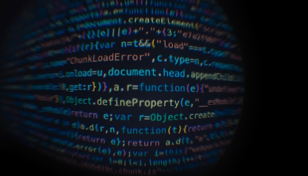 Software developer code Abstract computer script code Software developer code programming screen