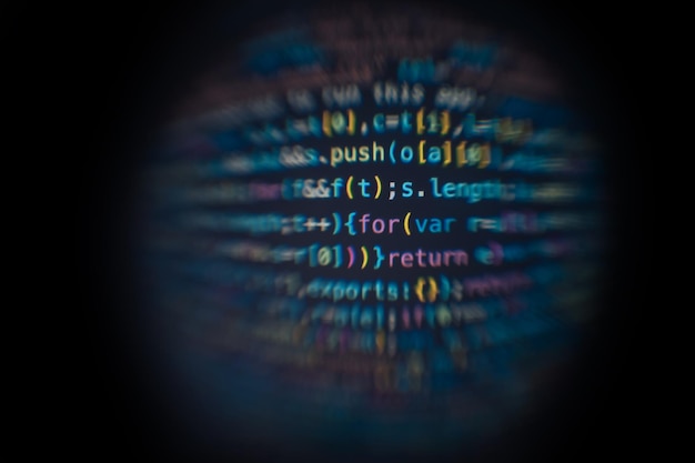 Software developer code Abstract computer script code Software developer code programming screen