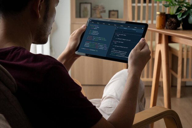 software development programming on computer screen for modish application