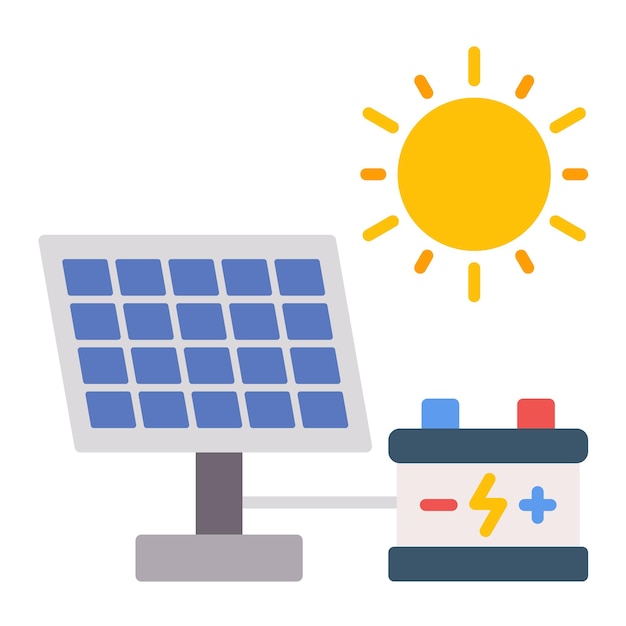 Solar Energy Flat Illustration