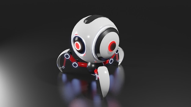 Spherical robot 3d modeling provided with artificial intelligence