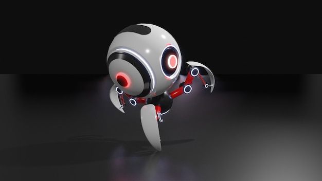 Spherical robot 3d modeling provided with artificial intelligence