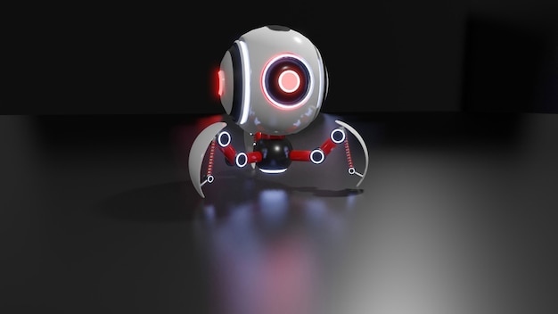 Spherical robot 3d modeling provided with artificial intelligence