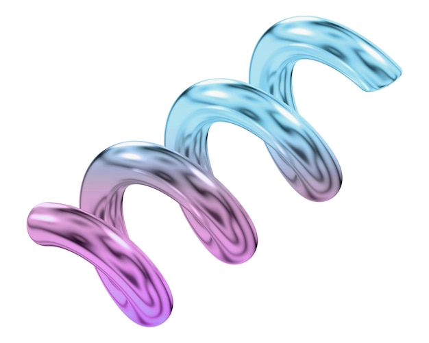 Spiral icon png holographic fluid chrome shape transparent background