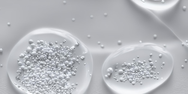 Splashing of Hyaluron gel Liquid hyaluronic acid gel on macro