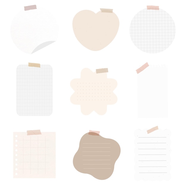 Sticky note png element set feminine digital sticker packs