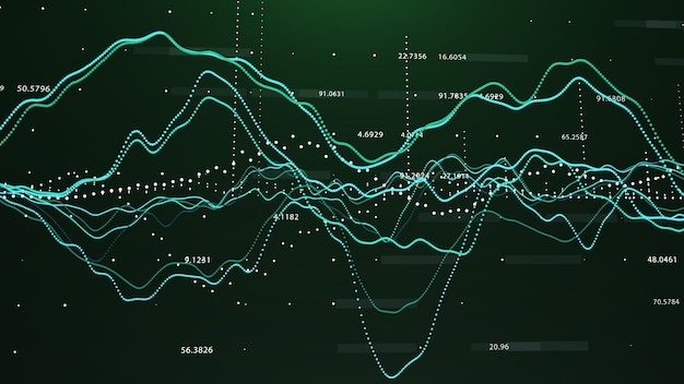 Stock market graph investment graph concept 3d rendering