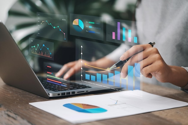 Stock market or forex trading graph in graphic concept suitable for financial investment or Economic
