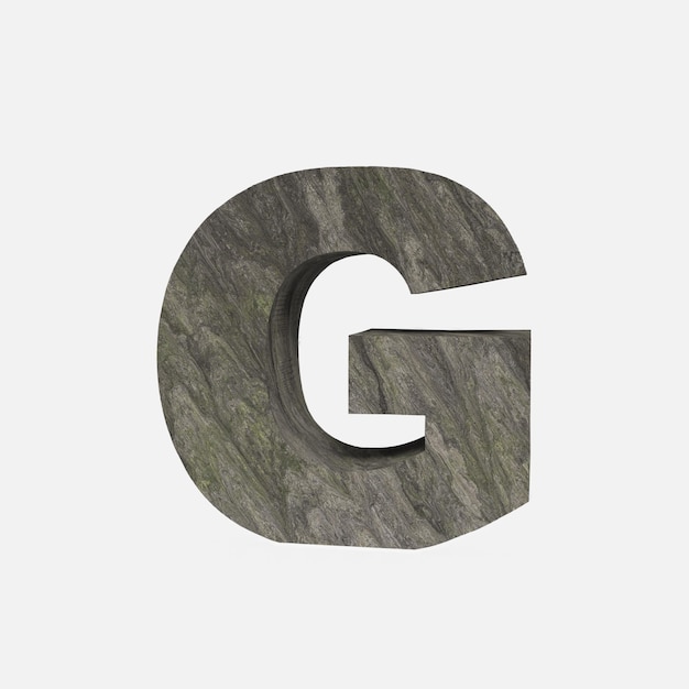 Stone Font 3D Render Of Letter G