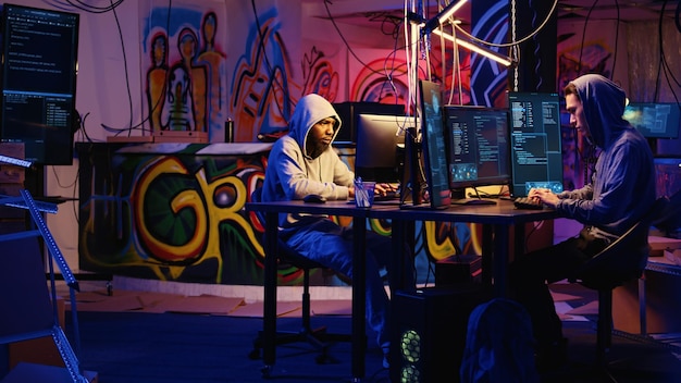Team of hackers developing spyware