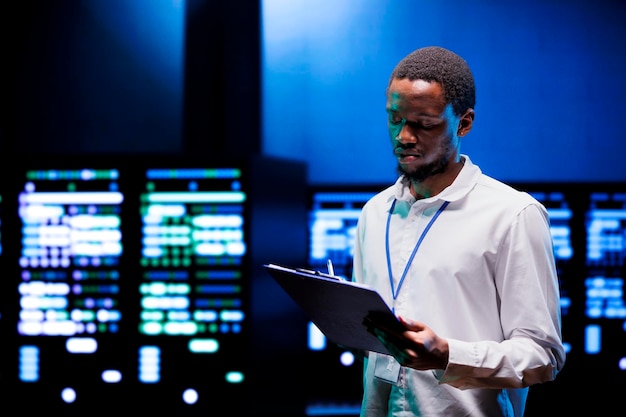 Technician in server annual maintenance