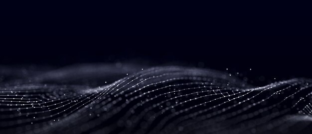 Technological background made of dots and lines Large amount of data 3D