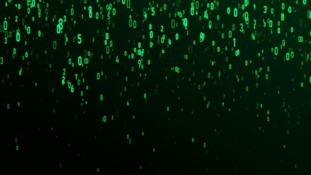 Technology binary code Random falling digits on screen Hacked software Matrix sciense background Big data analytics 3D rendering