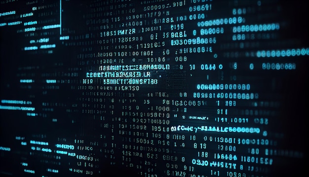 Technology data computer software a blue screen generated by AI
