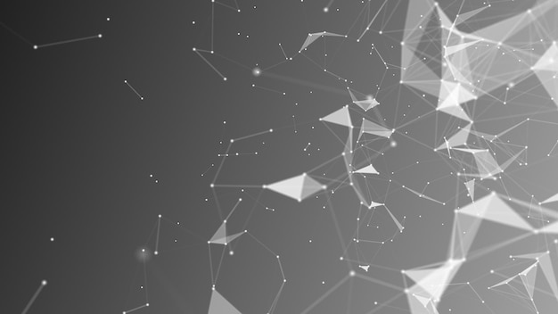 Technology digital abstract background d network particles and plexus wave ai big data science conce