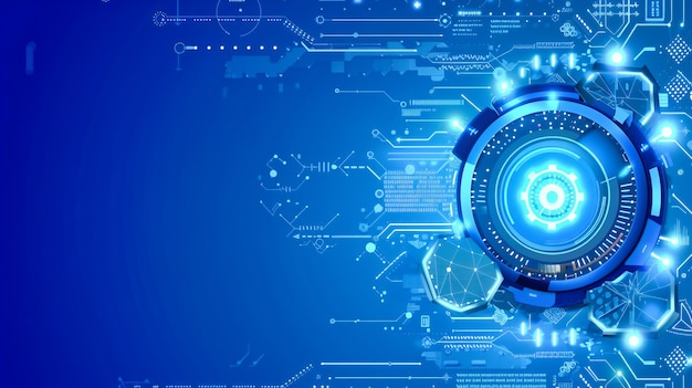 Technology Digital Communication Futuristic Network Concept in a Blue Abstract Science Design
