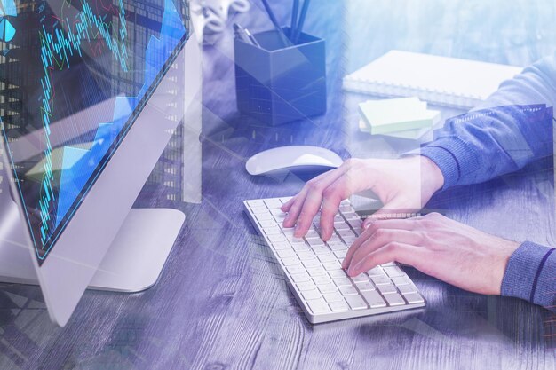technology finance and marketing concept