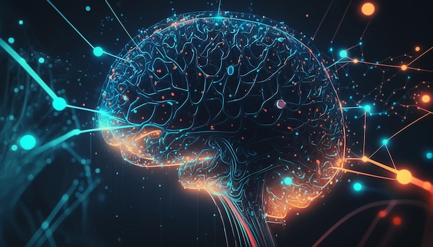 Technology neural network background imageGenerative AI
