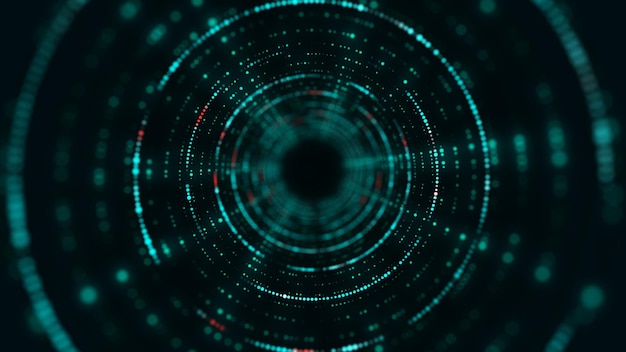 Teknologian wireframe-tunnelimalli valkoisella taustalla. Futuristinen 3d-ruudukko