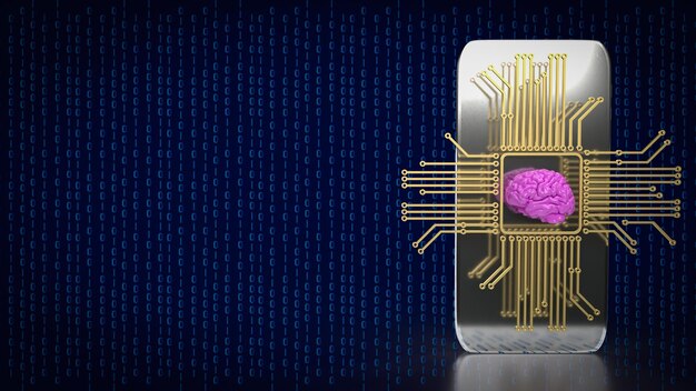 The Brain and it gadget for Ai or machine learning concept 3d rendering