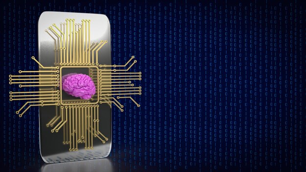 The Brain and it gadget for Ai or machine learning concept 3d rendering